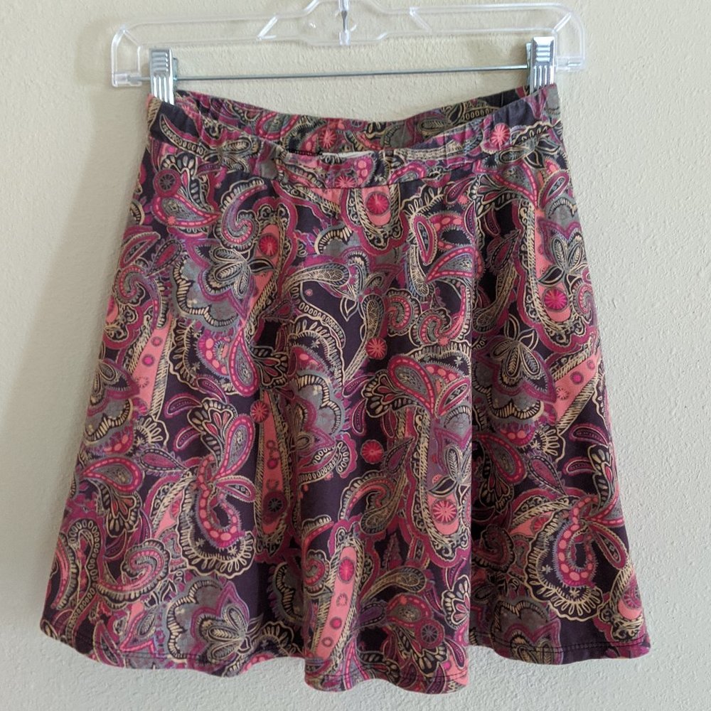 LA Hearts Suede Paisley Skater Skirt